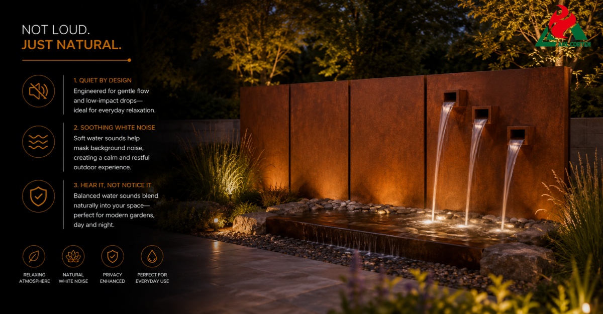 Are Weathering Steel Water Feature Fountains Noisy